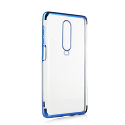 Xiaomi Redmi K30 Case Zore Dört Köşeli Lazer Silicon Cover Blue