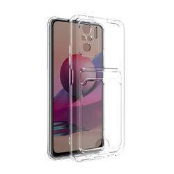 Xiaomi Redmi Note 10 Case Card Holder Transparent Zore Setra Clear Silicone Cover Colorless