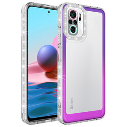 Xiaomi Redmi Note 10 Case Silvery and Color Transition Design Lens Protected Zore Park Cover Mor-Pembe