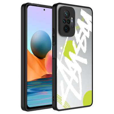 Xiaomi Redmi Note 10 Pro Case Mirror Patterned Camera Protection Glossy Zore Mirror Cover Yazı