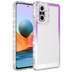 Xiaomi Redmi Note 10 Pro Case Silvery and Color Transition Design Lens Protected Zore Park Cover Mor-Beyaz