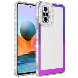 Xiaomi Redmi Note 10 Pro Case Silvery and Color Transition Design Lens Protected Zore Park Cover Mor-Pembe