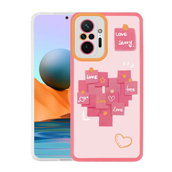 Xiaomi Redmi Note 10 Pro Case Zore M-Fit Patterned Cover Love Story No2