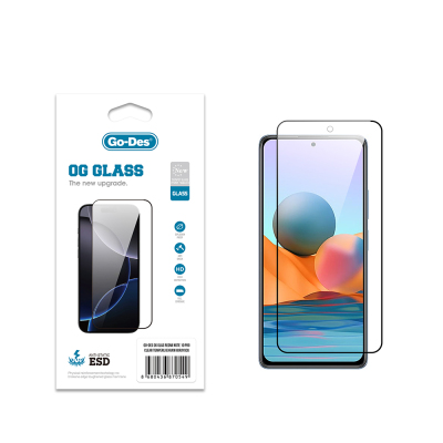 Xiaomi Redmi Note 10 Pro Go Des OG Glass Antistatik Temperli Cam Ekran Koruyucu Şeffaf
