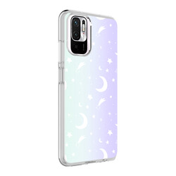 Xiaomi Redmi Note 10S Case Zore M-Blue Patterned Cover Moon No4