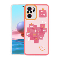 Xiaomi Redmi Note 10S Case Zore M-Fit Patterned Cover Love Story No2
