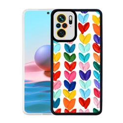 Xiaomi Redmi Note 10S Case Zore M-Fit Patterned Cover Heart No6