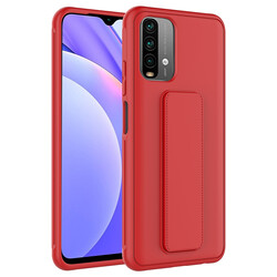 Xiaomi Redmi Note 10S Case Zore Qstand Cover Red