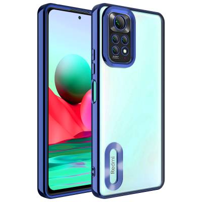 Xiaomi Redmi Note 11 Global Case Camera Protected Zore Omega Cover with Showing Logo Navy blue
