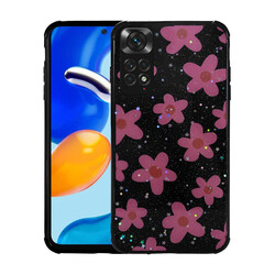 Xiaomi Redmi Note 11 Global Case Glittery Patterned Camera Protected Shiny Zore Popy Cover Çiçek