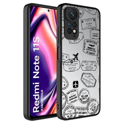 Xiaomi Redmi Note 11 Global Case Mirror Patterned Camera Protection Glossy Zore Mirror Cover Seyahat