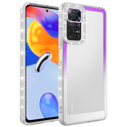 Xiaomi Redmi Note 11 Global Case Silvery and Color Transition Design Lens Protected Zore Park Cover Mor-Beyaz