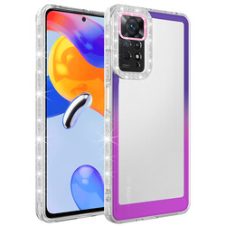 Xiaomi Redmi Note 11 Global Case Silvery and Color Transition Design Lens Protected Zore Park Cover Mor-Pembe