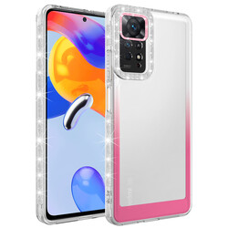 Xiaomi Redmi Note 11 Global Case Silvery and Color Transition Design Lens Protected Zore Park Cover Beyaz-Pembe