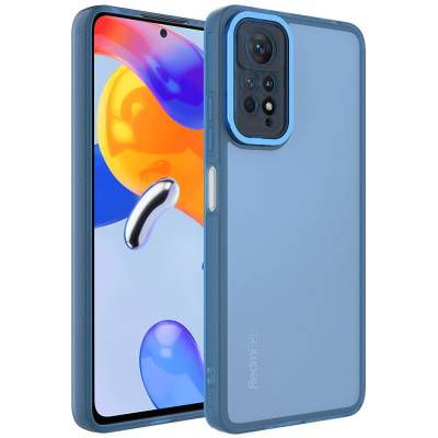 Xiaomi Redmi Note 11 Pro 5G Case Camera Protected Transparent Zore Post Cover Blue