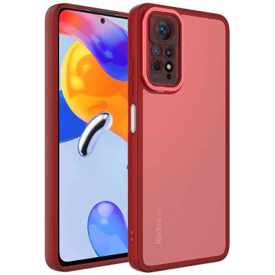 Xiaomi Redmi Note 11 Pro 5G Case Camera Protected Transparent Zore Post Cover Red