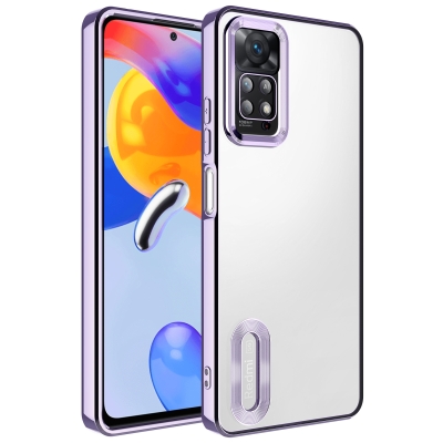 Xiaomi Redmi Note 11 Pro 5G Case Camera Protected Zore Omega Cover with Showing Logo Lila