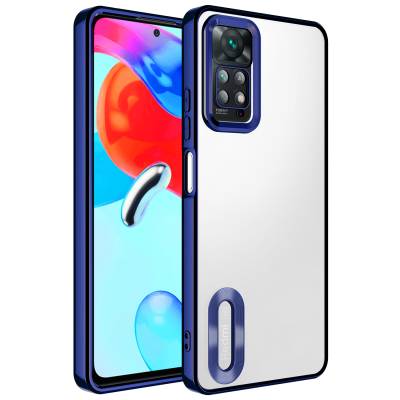 Xiaomi Redmi Note 11 Pro 5G Case Camera Protected Zore Omega Cover with Showing Logo Navy blue