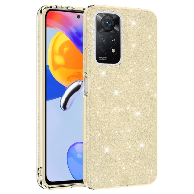 Xiaomi Redmi Note 11 Pro 5G Case Zore Shining Silicone Gold