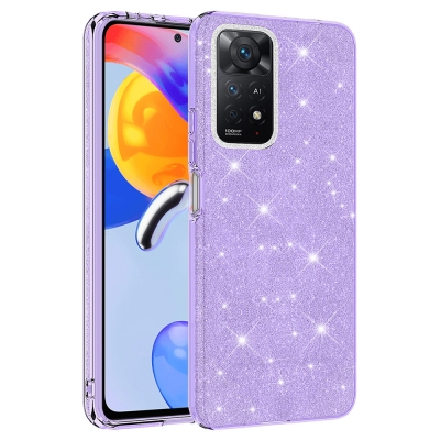 Xiaomi Redmi Note 11 Pro 5G Case Zore Shining Silicone Purple