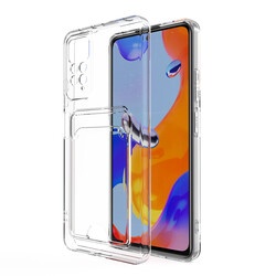 Xiaomi Redmi Note 11S Global Case Card Holder Transparent Zore Setra Clear Silicone Cover Colorless