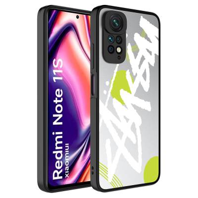 Xiaomi Redmi Note 11S Global Case Mirror Patterned Camera Protection Glossy Zore Mirror Cover Yazı