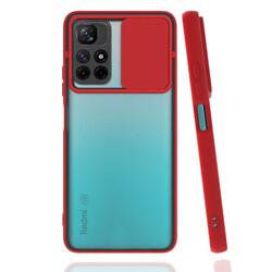 Xiaomi Redmi Note 11T Case Zore Lensi Cover Red