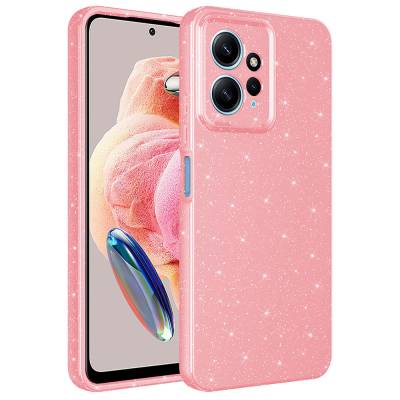 Xiaomi Redmi Note 12 4G Case Camera Protection Glittery Luxury Zore Cotton Cover Pink