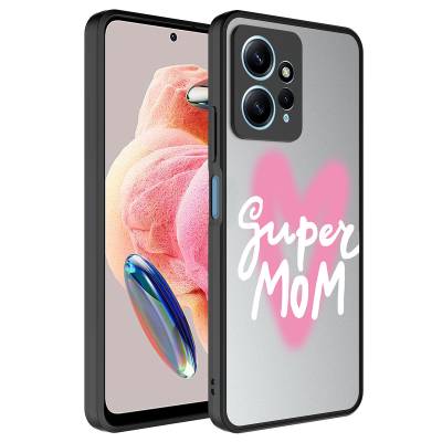 Xiaomi Redmi Note 12 4G Case Mirror Patterned Camera Protected Glossy Zore Mirror Cover Süper Anne