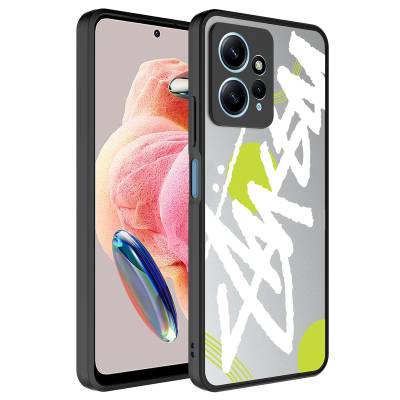 Xiaomi Redmi Note 12 4G Case Mirror Patterned Camera Protected Glossy Zore Mirror Cover Yazı