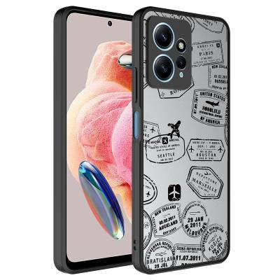 Xiaomi Redmi Note 12 4G Case Mirror Patterned Camera Protected Glossy Zore Mirror Cover Seyahat