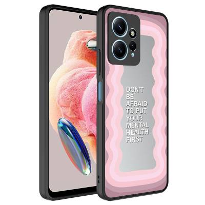 Xiaomi Redmi Note 12 4G Case Mirror Patterned Camera Protected Glossy Zore Mirror Cover Ayna