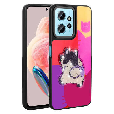 Xiaomi Redmi Note 12 4G Case Shining Embossed Zore Amas Silicone Cover with Iconic Figure Purple