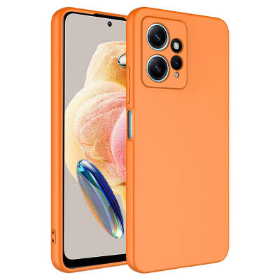 Xiaomi Redmi Note 12 4G Case Zore Mara Lansman Cover Orange