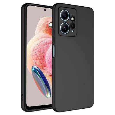 Xiaomi Redmi Note 12 4G Kılıf Zore Mara Lansman Kapak Siyah