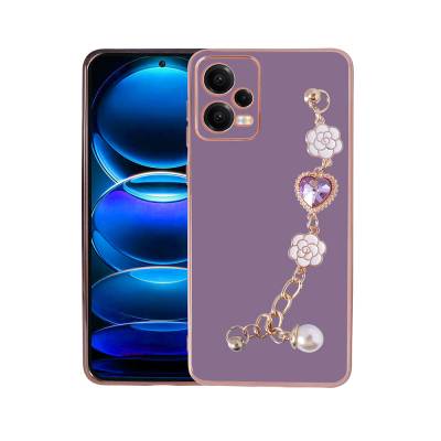 Xiaomi Redmi Note 12 5G Case With Hand Grip Camera Protection Zore Taka Silicone Cover Purple