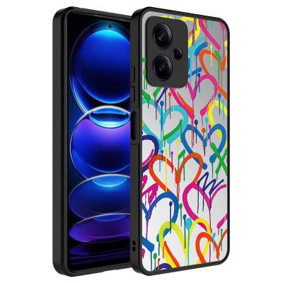 Xiaomi Redmi Note 12 5G Case with Mirror Pattern Camera Protection Glossy Zore Mirror Cover Kalp