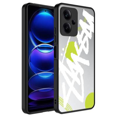 Xiaomi Redmi Note 12 5G Case with Mirror Pattern Camera Protection Glossy Zore Mirror Cover Yazı