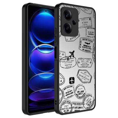 Xiaomi Redmi Note 12 5G Case with Mirror Pattern Camera Protection Glossy Zore Mirror Cover Seyahat