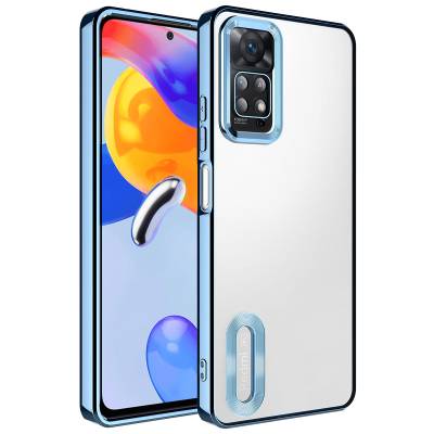 Xiaomi Redmi Note 12 Pro 4G Case Camera Protected Zore Omega Cover With Logo Sierra Mavi