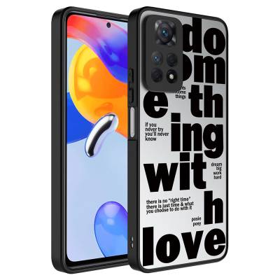 Xiaomi Redmi Note 12 Pro 4G Case Mirror Patterned Camera Protected Glossy Zore Mirror Cover Love