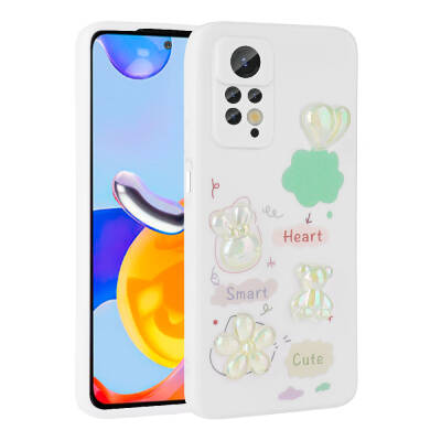 Xiaomi Redmi Note 12 Pro 4G Case Relief Figured Shiny Zore Toys Silicone Cover White