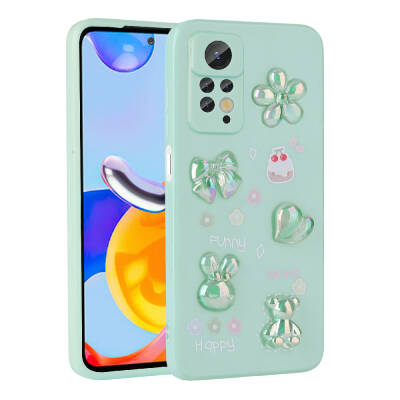 Xiaomi Redmi Note 12 Pro 4G Case Relief Figured Shiny Zore Toys Silicone Cover Açık Yeşil