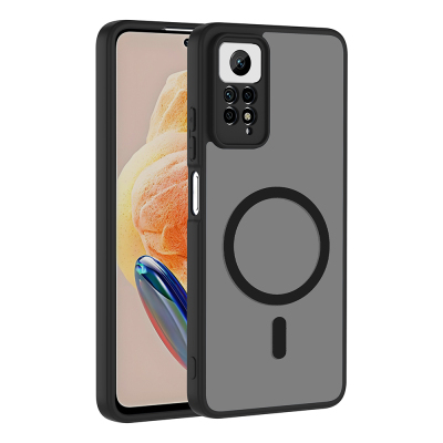 Xiaomi Redmi Note 12 Pro 4G Case with M-safe Charging Feature Zore Flat Cover Black