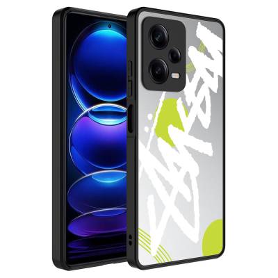 Xiaomi Redmi Note 12 Pro 5G Case Mirror Patterned Camera Protected Glossy Zore Mirror Cover Yazı