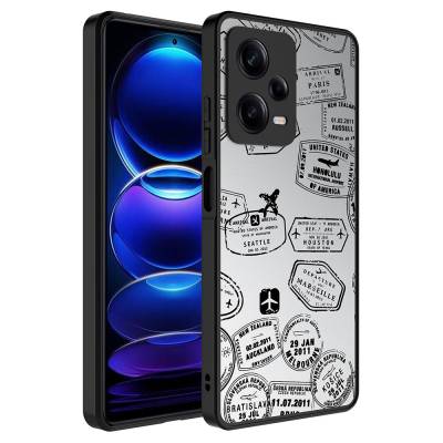 Xiaomi Redmi Note 12 Pro 5G Case Mirror Patterned Camera Protected Glossy Zore Mirror Cover Seyahat