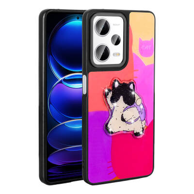 Xiaomi Redmi Note 12 Pro 5G Case Shining Embossed Iconic Figured Zore Amas Silicone Cover Purple