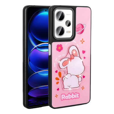 Xiaomi Redmi Note 12 Pro 5G Case Shining Embossed Iconic Figured Zore Amas Silicone Cover Pink