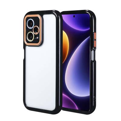 Xiaomi Redmi Note 12 Pro Plus 5G Case Camera Protected Colorful Edge Frame Design Zore Vitamin Cover Black