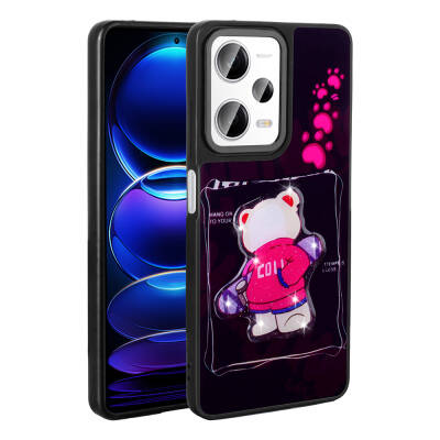 Xiaomi Redmi Note 12 Pro Plus 5G Case Shining Embossed Iconic Figured Zore Amas Silicone Cover Black